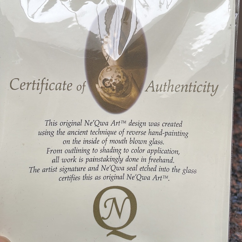 Authentic w/ Certificate hand painted Christmas ornament by artist Peggy Abrams - Picture 8 of 9